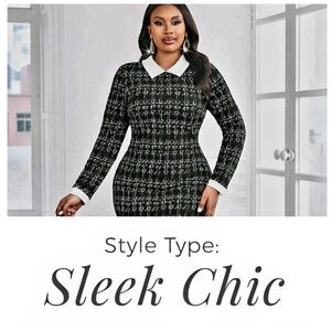 Black and White Long Sleeve Dress